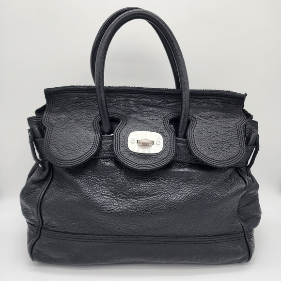 LIEBESKIND BERLIN Vintage Y2K Leather Black Handbag Satchel Large - Picture 16 of 16